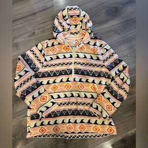 O'Neill Fleece Hoodie with Tribal Pattern Size XXL